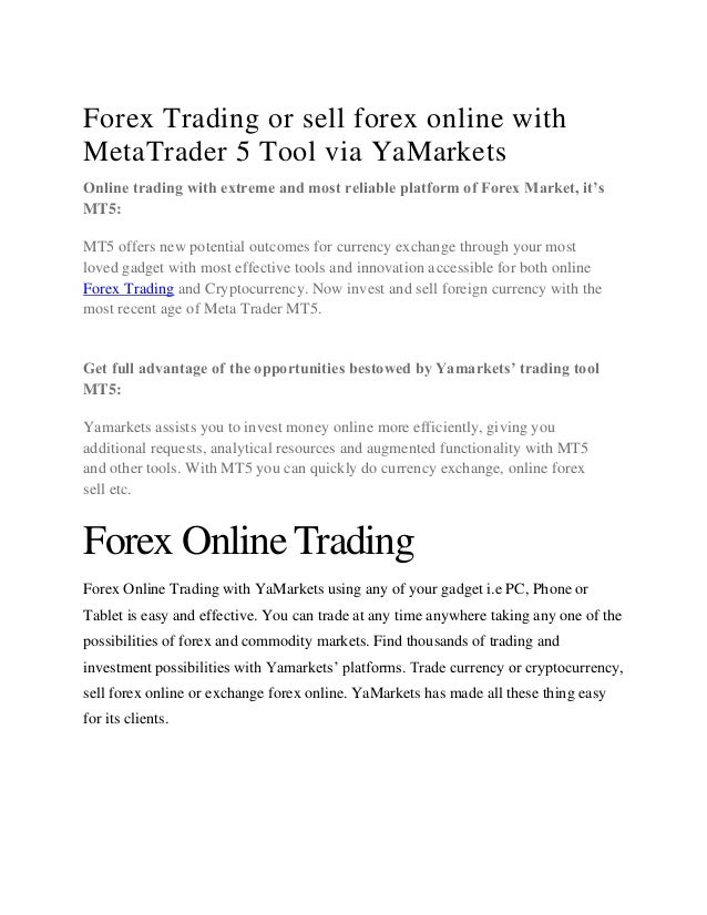 Forex Trading Trade Forex With Yamarkets - 